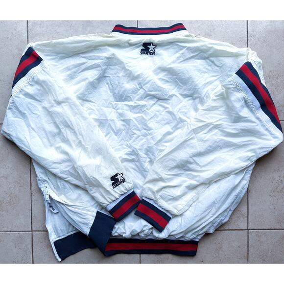 UConn Huskies 90s STARTER windbreaker Pullover jacket XL white vtg Connecticut - Picture 4 of 8